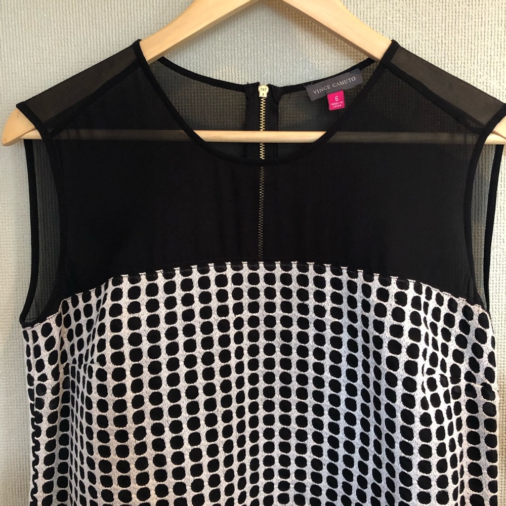 Vince Camuto Black Polka Dot Dress